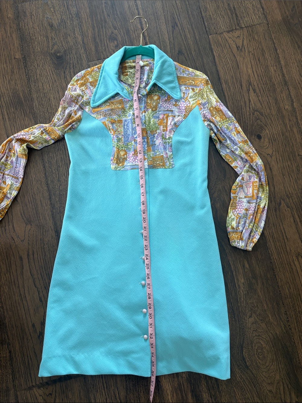 Vintage 60’s Dress Butterfly point collar Skimmer dress - Picture 12 of 12
